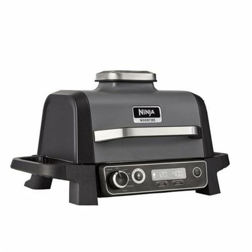Ninja-Woodfire-electrique-Barbecue-fonction-chaleur-tournante-noir-argent-mat-1.jpg Ninja Woodfire Electric Barbecue Ventilador Negro, Plateado (Mate) - Imagen 1
